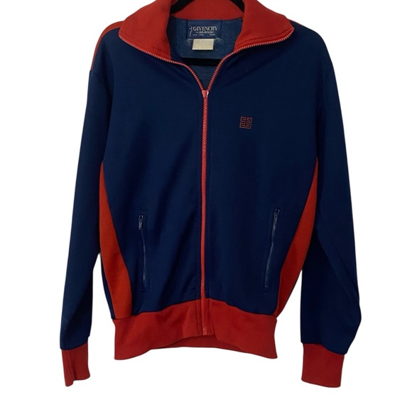 Vintage RARE GIVENCHY For Bravado Men's Navy and Red Jacket Medium M